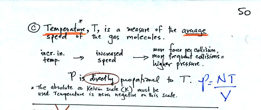 pressure is proportional to the air temperature