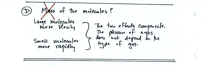 pressure does not depend on the mass of the gas molecules