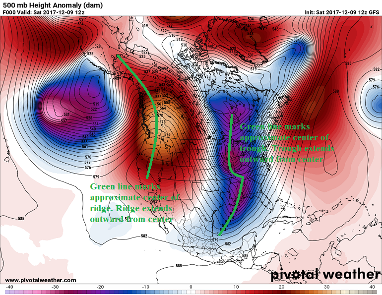 500 mb ridge trough