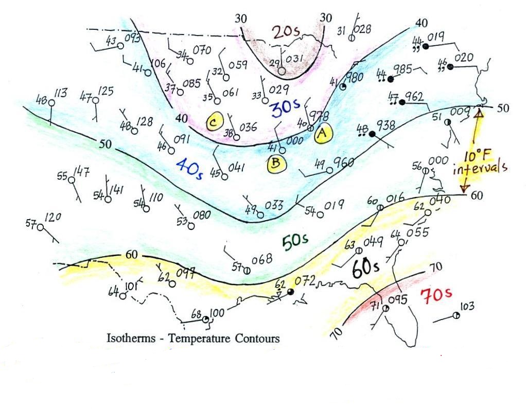how to draw an isotherm map